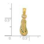 14k  3-D Green Enamel Single Flip-Flop Pendant - Image 2