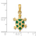 14K with Green Enamel Land Turtle Charm - Image 3