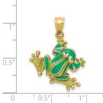 14K Green Enameled 2-D Frog Charm - Image 4