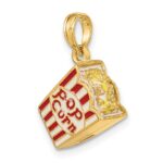 14K 3-D Red and White Enameled Bag of Popcorn Charm - Image 4