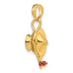14K Red Enameled Polished 3-D Genie Lamp Charm - Image 5