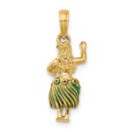 14K 3-D Hula Girl with Moveable Grass Skirt Charm - Image 4