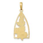 14K Enameled Ladybug and Flowers Triangle Pendant - Image 3