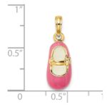 14K Pink Enameled 3-D Baby Shoe Charm - Image 5