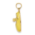 14K Yellow Enameled 3-D Baby Shoe Charm - Image 2