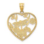 14K Enamel Dragonfly and Flower in Heart Charm - Image 4