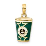 14k 3-D Multi-color Enameled Coffee Cup Charm - Image 3