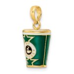 14k 3-D Multi-color Enameled Coffee Cup Charm - Image 4