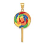 14K 3-D Multi-Color Enameled Lollipop Charm