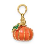14K 3-D Enameled Pumpkin Charm - Image 2