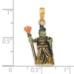 14K 3-D Enameled Witch with Broom Charm - Image 5