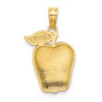 14K Enameled Red Delicious Apple with Stem and Leaf Charm - Image 3