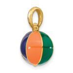 14K 3-D Multi Color Enamel Beach Ball Charm - Image 5