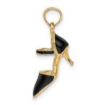 14K 3-D Black Enamel Closed Toe High Heel Charm - Image 2