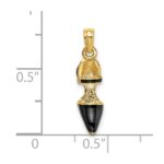 14K 3-D Black Enamel Closed Toe High Heel Charm - Image 5