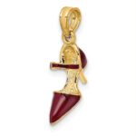14K 3-D Maroon Enamel Closed Toe High Heel Charm - Image 3