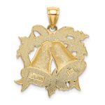 14K Enamel Holiday Bells and Holly Charm - Image 4