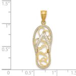 14K Multi Heart Flip-Flop with White Enamel Charm - Image 3