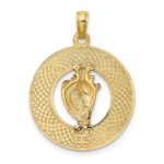 14K SARASOTA Circle with Enamel Conch Shell Charm - Image 4