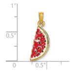 14K Multi-color Enameled 3-D Watermelon Charm - Image 3
