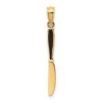 14K 3-D Black Enameled Table Knife Charm