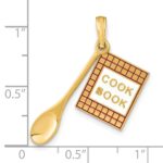 14K Red and White Enameled 3-D Cook Book and Spoon Charm - Image 3