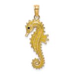 14K 3-D Yellow Enameled Seahorse Charm