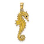 14K 3-D Yellow Enameled Seahorse Charm - Image 4