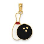 14K Multi-color Enamel Bowling Ball and Pin Charm