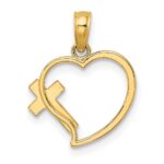 14K Enamel Cross and Heart Charm - Image 4