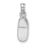 14K White Gold 3-D Light Blue Enamel Baby Shoe Charm - Image 4
