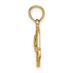 14K Polished 2-D Red Enamel Hat Charm - Image 2