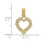 14K Heart with Lace Border Charm - Image 3