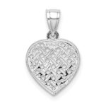 14K White Gold Cut-Out and Textured Woven Heart Charm - Image 4