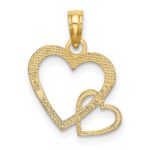 14K Flat Two Hearts Intertwined Charm - Image 4
