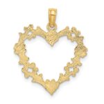 14K Cut-Out Floral Border Heart Charm - Image 4