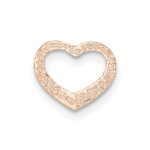 14K Rose Polished Floating Heart Chain Slide - Image 4