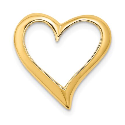 14K Large Floating Heart Chain Slide