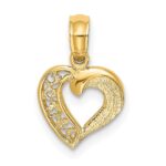 14K Open Filigree Mini Heart Charm