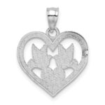 14K White Gold Doves In Heart Charm - Image 4
