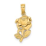 14K Polished Rose Charm