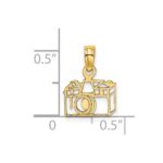 14K Flat Cut-Out Camera Charm - Image 3