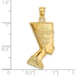 14K 2-D Polished Textured Nefertiti Profile Charm - Image 3