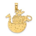 14K Textured Flat Noahs Ark Charm