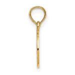 14K Flat Textured Mini Peace Sign Charm - Image 2