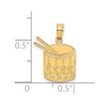 14K Polished Drum and Sticks Charm - Image 3