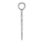 14K White Gold Polished and Beaded Claddagh In Heart Charm - Image 2