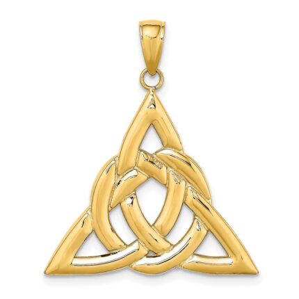14K Polished Large Celtic Trinity Knot Charm