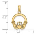 14K Polished Round Claddagh Charm - Image 3