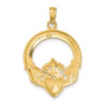 14K  Polished Large Claddagh Heart Charm - Image 4
